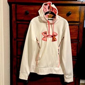 Under Armour hoodie white with pink camo design.